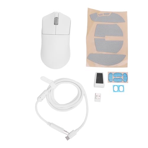 WINH Gaming Maus, ergonomische Maus, 30.000 DPI, Auflösung 55 G, leichtes Design, 2,4 g, USB-C-Modus BT5.0, für PC, Laptop, Weiß Bild 5