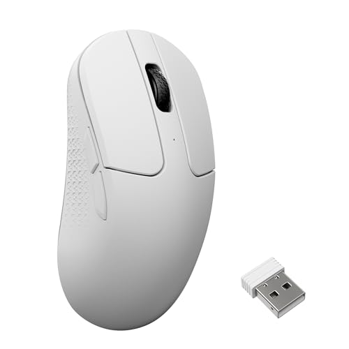 Keychron M3 Mini Gaming-Maus, 2.4 GHz & Bluetooth 5.3, programmierbar, PixArt 3950-Sensor, 30000 DPI, 8K-Polling-Rate, Ultraleicht, Optische Maus kompatibel mit Windows, macOS & Linux – Weiß Bild 1