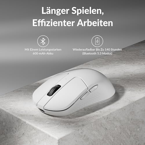 Keychron M3 Mini Gaming-Maus, 2.4 GHz & Bluetooth 5.3, programmierbar, PixArt 3950-Sensor, 30000 DPI, 8K-Polling-Rate, Ultraleicht, Optische Maus kompatibel mit Windows, macOS & Linux – Weiß Bild 5