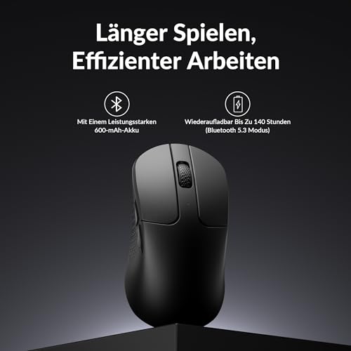 Keychron M3 Mini 8000 Hz Kabellose Gaming-Maus, 2,4 GHz & Bluetooth 5.3, PixArt 3950 Sensor, 30000 DPI, programmierbar mit Launcher, Ultraleicht 55g, kompatibel mit Windows, macOS und Linux – Schwarz Bild 4