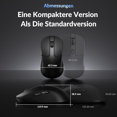 Keychron M3 Mini 8000 Hz Kabellose Gaming-Maus, 2,4 GHz & Bluetooth 5.3, PixArt 3950 Sensor, 30000 DPI, programmierbar mit Launcher, Ultraleicht 55g, kompatibel mit Windows, macOS und Linux – Schwarz Bild 5