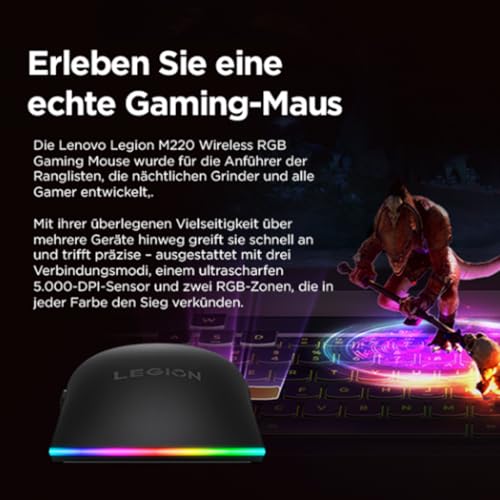Lenovo Legion M220 Wireless Gaming Maus | RGB Farben Bild 3