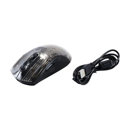 Transparente kabellose Gaming-Maus,wiederaufladbar mit farbenfroher RGB-Hintergrundbeleuchtung,5 DPI-Stufen, leisem Klick und komfortablem, ergonomischem Design für PC,Laptop und Laptop Bild 2