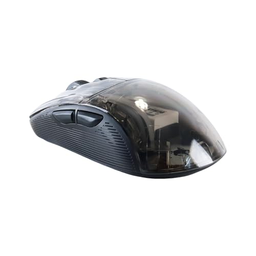 Transparente kabellose Gaming-Maus,wiederaufladbar mit farbenfroher RGB-Hintergrundbeleuchtung,5 DPI-Stufen, leisem Klick und komfortablem, ergonomischem Design für PC,Laptop und Laptop Bild 3