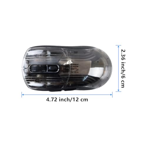 Transparente kabellose Gaming-Maus,wiederaufladbar mit farbenfroher RGB-Hintergrundbeleuchtung,5 DPI-Stufen, leisem Klick und komfortablem, ergonomischem Design für PC,Laptop und Laptop Bild 7