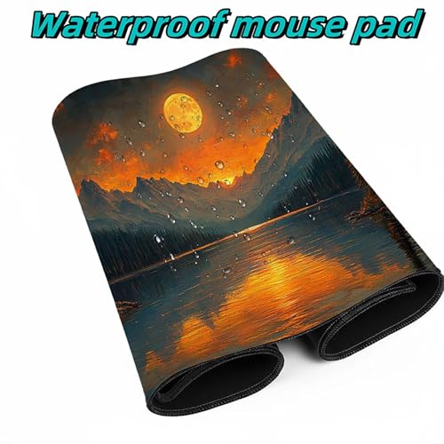 Mauspad Mond Mauspad xxl 140x60x0.3cm, Wasserdicht Mousepad Antirutsch Gummibasis Schreibtischunterlage für Büro Gaming, Mouse Pad Baum für Pc Gaming Maus Tastatur Kabellos Laptop Herbstdeko DBYH-4729 Bild 4
