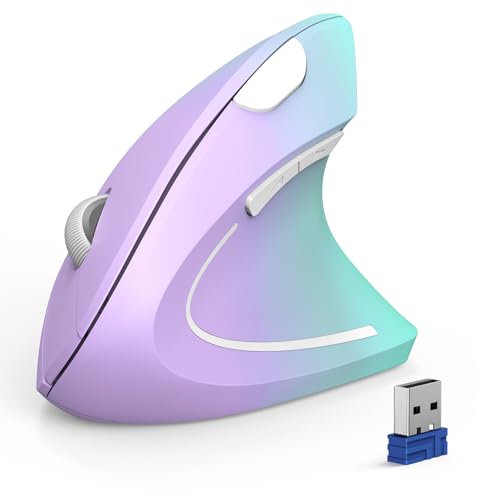 TECKNET Ergonomische Maus, Kabellose Bluetooth Vertikale Maus(BT 5.0+BT 3.0+2.4G), 6 Einstellstufen bis 4800 DPI, Optisch Leise Wireless Mouse für Laptop/PC/Mac/Tablet/iPad(Win/Android/iOS), 6 Tasten Bild 1