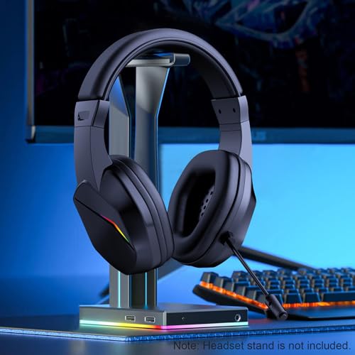 Kabelloses Gaming-Headset, Bt-Kopfhörer mit geringer Latenz und LED-Leuchten, Over-Ear-Headset mit Mikrofon für Laptop-E-Sports-Live-Streaming, Schwarz Bild 5