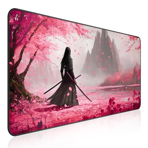 XXL Gaming Mauspad 900x400 - Vernähte Kanten & wasserabweisend - Anime Mousepad für Gamer & Büro - großes Maus Pad & Schreibtischunterlage - Mouse Mat Setup & PC Bild 2