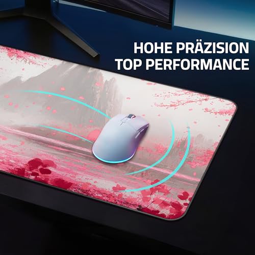 XXL Gaming Mauspad 900x400 - Vernähte Kanten & wasserabweisend - Anime Mousepad für Gamer & Büro - großes Maus Pad & Schreibtischunterlage - Mouse Mat Setup & PC Bild 4