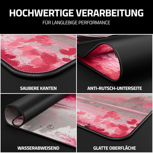 XXL Gaming Mauspad 900x400 - Vernähte Kanten & wasserabweisend - Anime Mousepad für Gamer & Büro - großes Maus Pad & Schreibtischunterlage - Mouse Mat Setup & PC Bild 5