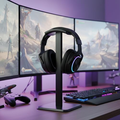 Kopfhörerständer, universeller Headset-Halter aus Aluminiumlegierung mit Rutschfester Unterseite, stabile Stützstange für alle Kopfhörergrößen, ideal für Schreibtisch, Gaming, Büro, Musikstudio Bild 6