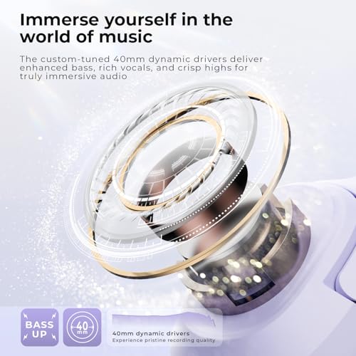 havit Active Noise Cancelling Kopfhörer, Kabellose Over Ear Bluetooth Kopfhörer mit 60ms Low Latency Game Mode, 50H Spielzeit, Faltbare Overhead-Kopfhörer mit tiefem Bass, Bluetooth 5.4, App-Steuerung Bild 3