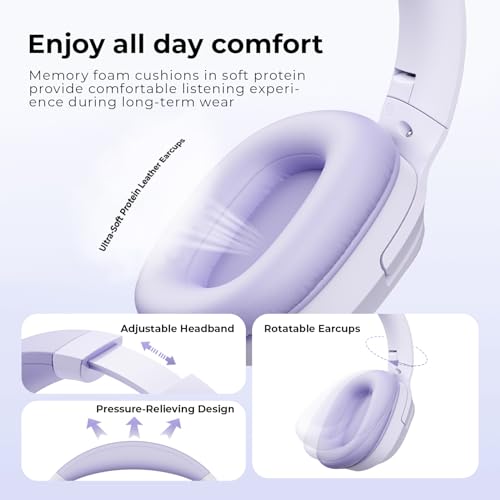havit Active Noise Cancelling Kopfhörer, Kabellose Over Ear Bluetooth Kopfhörer mit 60ms Low Latency Game Mode, 50H Spielzeit, Faltbare Overhead-Kopfhörer mit tiefem Bass, Bluetooth 5.4, App-Steuerung Bild 6