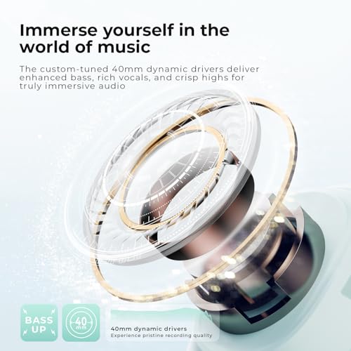 havit Active Noise Cancelling Kopfhörer, Kabellose Over Ear Bluetooth Kopfhörer mit 60ms Low Latency Game Mode, 50H Spielzeit, Faltbare Overhead-Kopfhörer mit tiefem Bass, Bluetooth 5.4, App-Steuerung Bild 4
