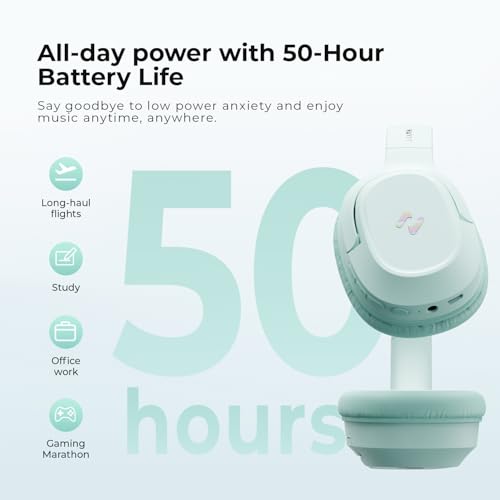 havit Active Noise Cancelling Kopfhörer, Kabellose Over Ear Bluetooth Kopfhörer mit 60ms Low Latency Game Mode, 50H Spielzeit, Faltbare Overhead-Kopfhörer mit tiefem Bass, Bluetooth 5.4, App-Steuerung Bild 6