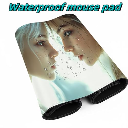Mauspad Frau Mauspad xxl 100x50x0.3 cm Wasserdicht Mousepad Antirutsch Gummibasis Schreibtischunterlage für Büro Gaming, Mouse Pad Kuss für Pc Gaming Maus Tastatur Kabellos Laptop Herbstdeko DBYH-6411 Bild 4