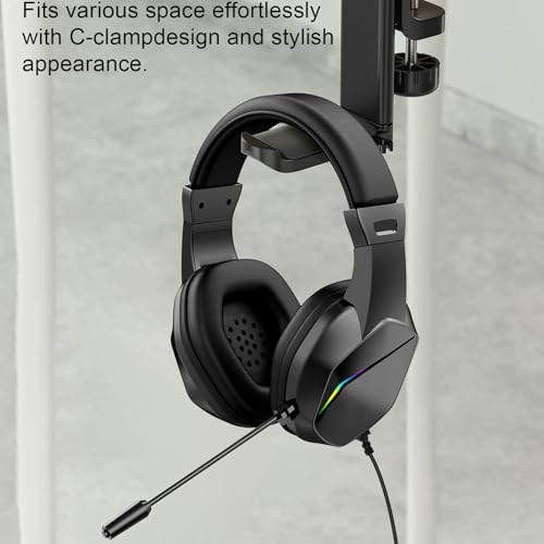 XUMIUZIY Kabelgebundenes Gaming Headset für PC, Over Ear Kopfhörer mit Geräuschunterdrückung und Mikrofon, LED Licht, 7.1 Surround Sound, Memory Schaum Ohrpolster, 40 mm Treiber, für PS (USB) Bild 3