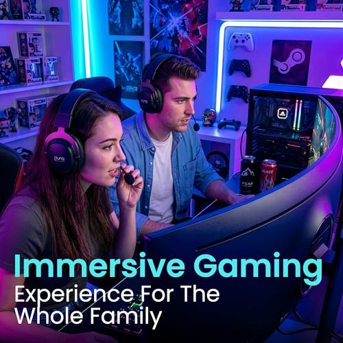 Puro Sound Labs PuroGamer-BT Kabelloses Gaming-Headset, Lautstärkebegrenzung 85 dB, Tri-Mode-Konnektivität, Abnehmbares 360°-Mikrofon – 32 Stunden Akkulaufzeit, Geringe Latenz, Bequemes Design Bild 7