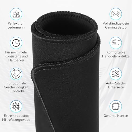 Black Gaming Mousepad, 900x400mm XXL Desk Mat, Dominator Pro, Maximize Precision, Control, and Speed Bild 5