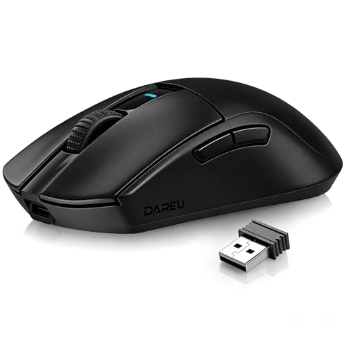 DAREU A950GM 60g Ultralight Gaming Mouse, PixArt PAW3395 Gaming Sensor, 100 Millionen HUANO Gaming Micro Switches, 26000 DPI, 30 Minuten Schnellladung, Tri-Mode Gaming-Maus für PC/Mac, Schwarz Bild 1