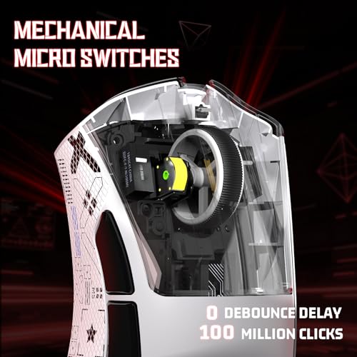 ATTACK SHARK V3 Kabellose Gaming-Maus mit Tape, 65g Ultraleicht, Optischer Sensor PAW3311 mit 25K DPI, 1K Polling, Mechanical Switch, 2,4G/BT/Wired Ergonomisch Mice für Gamer/Office/PC/Mac, Weiß Bild 4