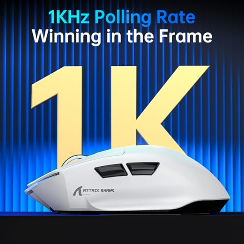 ATTACK SHARK V6 65g Superlight Mouse with Magnetic Charging Dock, PixArt PAW3311 Gaming Sensor, 25000 DPI, 500 mAh Battery, BT/Wireless/Wired Ergonomic Mice with Thumb Rest, for Win11/Xbox/PS/Mac Bild 6
