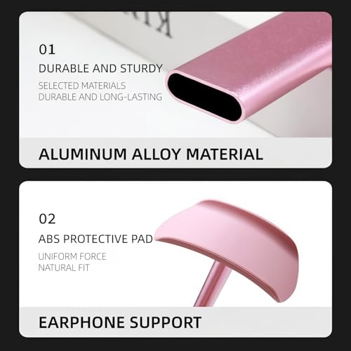 Headset Ständer, Headset Halterung, Gaming Kopfhörer Stander, Kopfhörerhalter Kopfhörerständer Ständer für Over Ear Kopfhörer Kopfhörer Haken mit Rutschfestem TPU-Silikon für Tisch Vitrine (Rosa) Bild 3