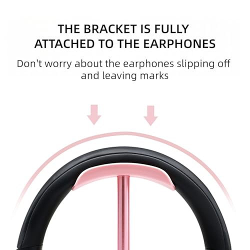 Headset Ständer, Headset Halterung, Gaming Kopfhörer Stander, Kopfhörerhalter Kopfhörerständer Ständer für Over Ear Kopfhörer Kopfhörer Haken mit Rutschfestem TPU-Silikon für Tisch Vitrine (Rosa) Bild 5