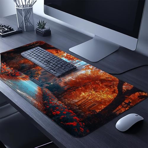 Mauspad Kathedrale Sagrada Familia Gaming Mauspad XXL 100x40x0.3cm Schreibtischunterlage Landschaft Genähte Kanten Antirutsch Gummibasis, Mauspad Gaming für Laptop Maus Home Decoration FSBD-0020 Bild 2
