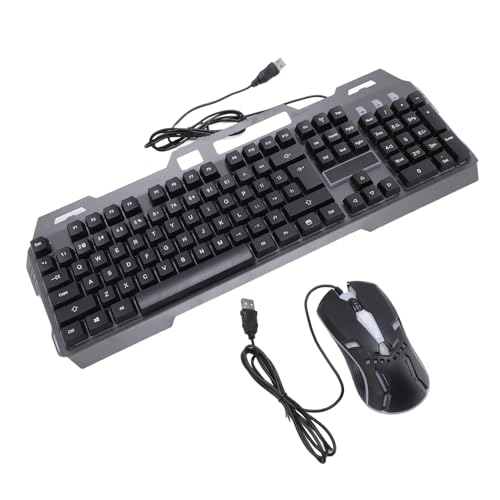 Fockety Kabelgebundene Tastatur-Maus-Kombination, RGB-Licht, 104 Tasten, Gaming-Tastatur und Maus-Set aus Aluminiumlegierung mit Ergonomischem Design, 1200 DPI, für Desktop-Laptop Bild 7