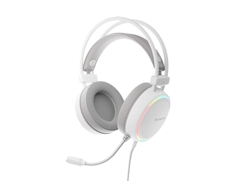 Genesis Neon 613 G2 Gaming Headset Weiß, Stereo Kopfhörer mit Mikrofon, 50mm Treiber, RGB Beleuchtung, Over-Ear, Lautstärkeregler, 3,5mm Klinke & USB, für PC & Laptop Bild 1
