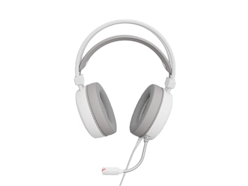 Genesis Neon 613 G2 Gaming Headset Weiß, Stereo Kopfhörer mit Mikrofon, 50mm Treiber, RGB Beleuchtung, Over-Ear, Lautstärkeregler, 3,5mm Klinke & USB, für PC & Laptop Bild 2
