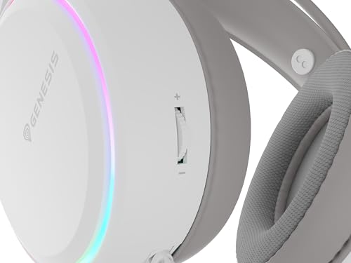 Genesis Neon 613 G2 Gaming Headset Weiß, Stereo Kopfhörer mit Mikrofon, 50mm Treiber, RGB Beleuchtung, Over-Ear, Lautstärkeregler, 3,5mm Klinke & USB, für PC & Laptop Bild 6