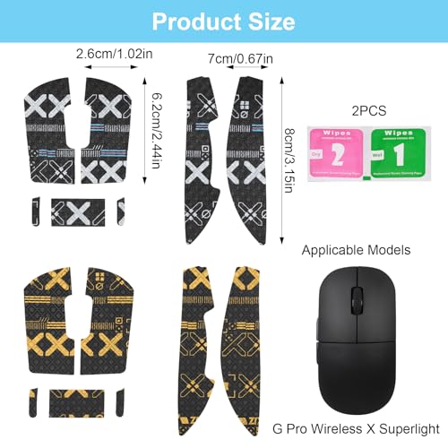 Mouse Grip Tape, Gaming Maus Zubehör Griffband Schweißabsorbierend Extrem Rutschfest Ultradünn Selbstklebend und Rückstandsfrei, Grip Tape Set kompatibel für Logitech G PRO X Superlight 2 Bild 2