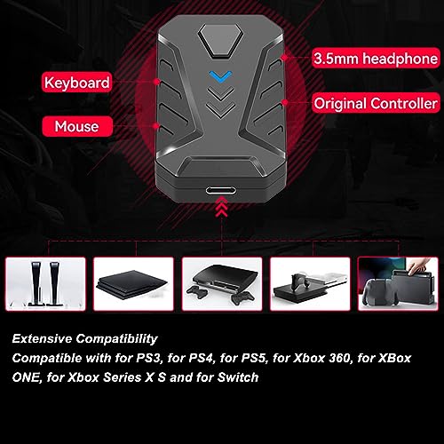Tastatur- und Mauskonverter-Set für 4 Personen, Mobiler Gaming-Adapter mit RGB-Tastatur und -Maus, Plug-and-Play für Mehr Präzision Bild 2