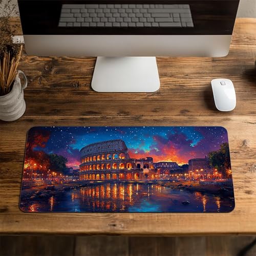 Mauspad Arena Gaming Mauspad XXL 100x40x0.3cm Wasserfest Schreibtischunterlage Sternenhimmel Genähte Kanten Antirutsch Gummibasis, Mauspad Gaming für Laptop Maus Herbstdeko Home Decoration FSBD-1142 Bild 4