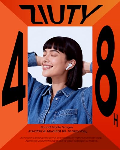 ZIUTY Kabellose Bluetooth Kopfhörer 5.3, In Ear Kopfhörer mit 4 ENC Mikrofonen, 48 Std Akkulaufzeit, LED Display, HiFi Stereo Sound, IPX7 wasserdicht – Pearl Bild 2