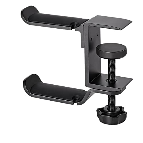 Headset-Halterung for PC-Gaming-Kopfhörer, Doppel-Headset-Hakenhalterung mit Verstellbarer und drehbarer Armklemme, Kopfhörerhalterung for unter den Schreibtisch Bild 1