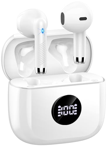 Jxrev Wireless Earbuds, Bluetooth 5.4 Kopfhörer Deep Stereo In Ear Ohrhörer mit ENC Noise Cancelling Mikrofone, 40H Wiedergabe Ohrstöpsel mit Mini-Hülle, IP7 Wasserdichtes Headset mit LED-Display Bild 1