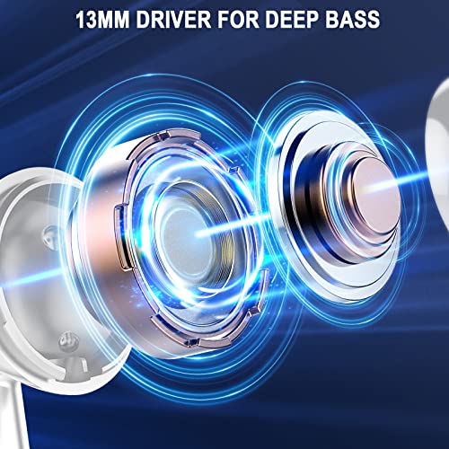 Jxrev Wireless Earbuds, Bluetooth 5.4 Kopfhörer Deep Stereo In Ear Ohrhörer mit ENC Noise Cancelling Mikrofone, 40H Wiedergabe Ohrstöpsel mit Mini-Hülle, IP7 Wasserdichtes Headset mit LED-Display Bild 4