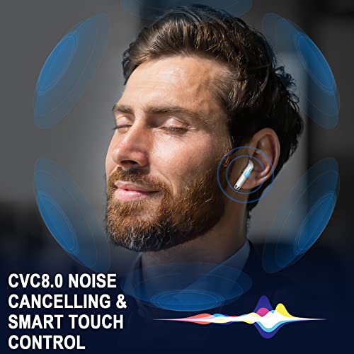 Jxrev Wireless Earbuds, Bluetooth 5.4 Kopfhörer Deep Stereo In Ear Ohrhörer mit ENC Noise Cancelling Mikrofone, 40H Wiedergabe Ohrstöpsel mit Mini-Hülle, IP7 Wasserdichtes Headset mit LED-Display Bild 5