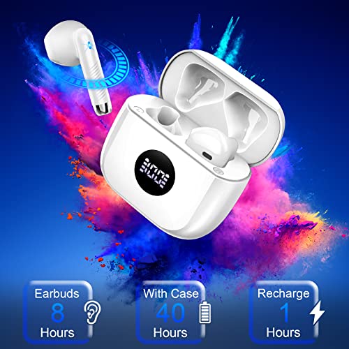 Jxrev Wireless Earbuds, Bluetooth 5.4 Kopfhörer Deep Stereo In Ear Ohrhörer mit ENC Noise Cancelling Mikrofone, 40H Wiedergabe Ohrstöpsel mit Mini-Hülle, IP7 Wasserdichtes Headset mit LED-Display Bild 7