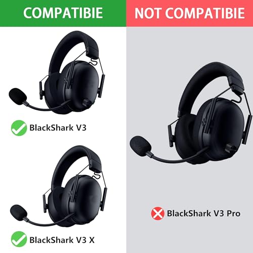 BlackShark V3 Kühlgel-Ohrpolster und Mikrofon-Schaumstoff-Ersatz-Ohrpolster, kompatibel mit Razer BlackShark V3 / V3X Wireless ANC Gaming-Headset (nicht passend für Razer BlackShark V3 Pro) Bild 2
