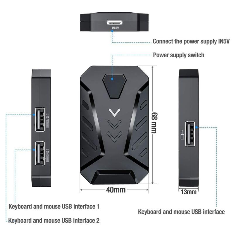 Tastatur- und Maus-Konverter, tragbarer mobiler Gaming-Adapter für Android-Handys (unterstützt kein iOS-System) Bild 6