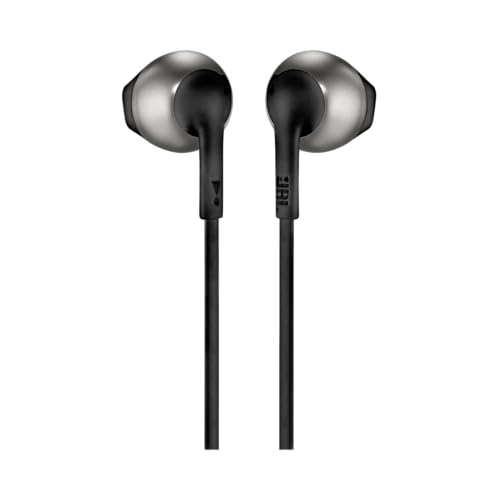 JBL Tune 205 Kopfhörer mit Kabel und Mikrofon, flaches Kabel, Einhandbedienung, ergonomisch, weiche Hülle, 3,5 mm Klinke, Pure Bass Sound, Schwarz Bild 2