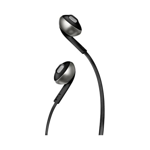 JBL Tune 205 Kopfhörer mit Kabel und Mikrofon, flaches Kabel, Einhandbedienung, ergonomisch, weiche Hülle, 3,5 mm Klinke, Pure Bass Sound, Schwarz Bild 3