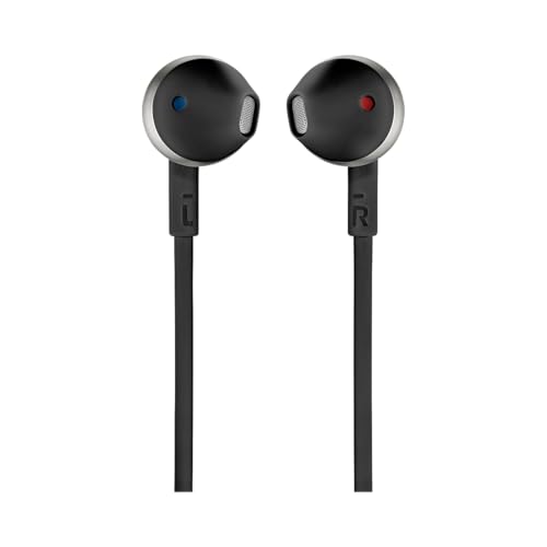 JBL Tune 205 Kopfhörer mit Kabel und Mikrofon, flaches Kabel, Einhandbedienung, ergonomisch, weiche Hülle, 3,5 mm Klinke, Pure Bass Sound, Schwarz Bild 4