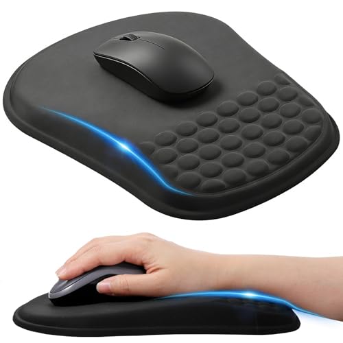 Ergonomisches Mauspad, Memory Foam Mousepad mit Handauflage, Mause Pad mit Handgelenkauflage, , mit Rutschfester PU-Basis, für Büro Home Heim Computer Laptop Bild 1