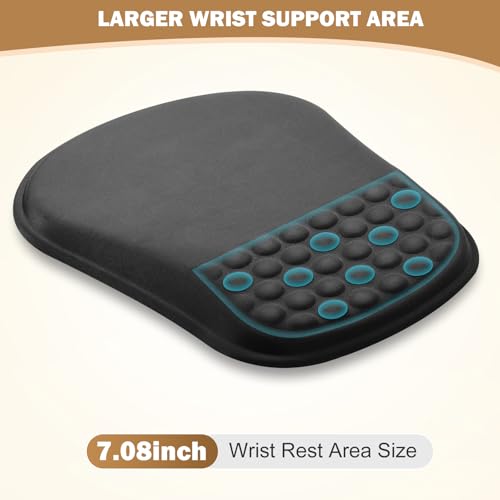 Ergonomisches Mauspad, Memory Foam Mousepad mit Handauflage, Mause Pad mit Handgelenkauflage, , mit Rutschfester PU-Basis, für Büro Home Heim Computer Laptop Bild 4